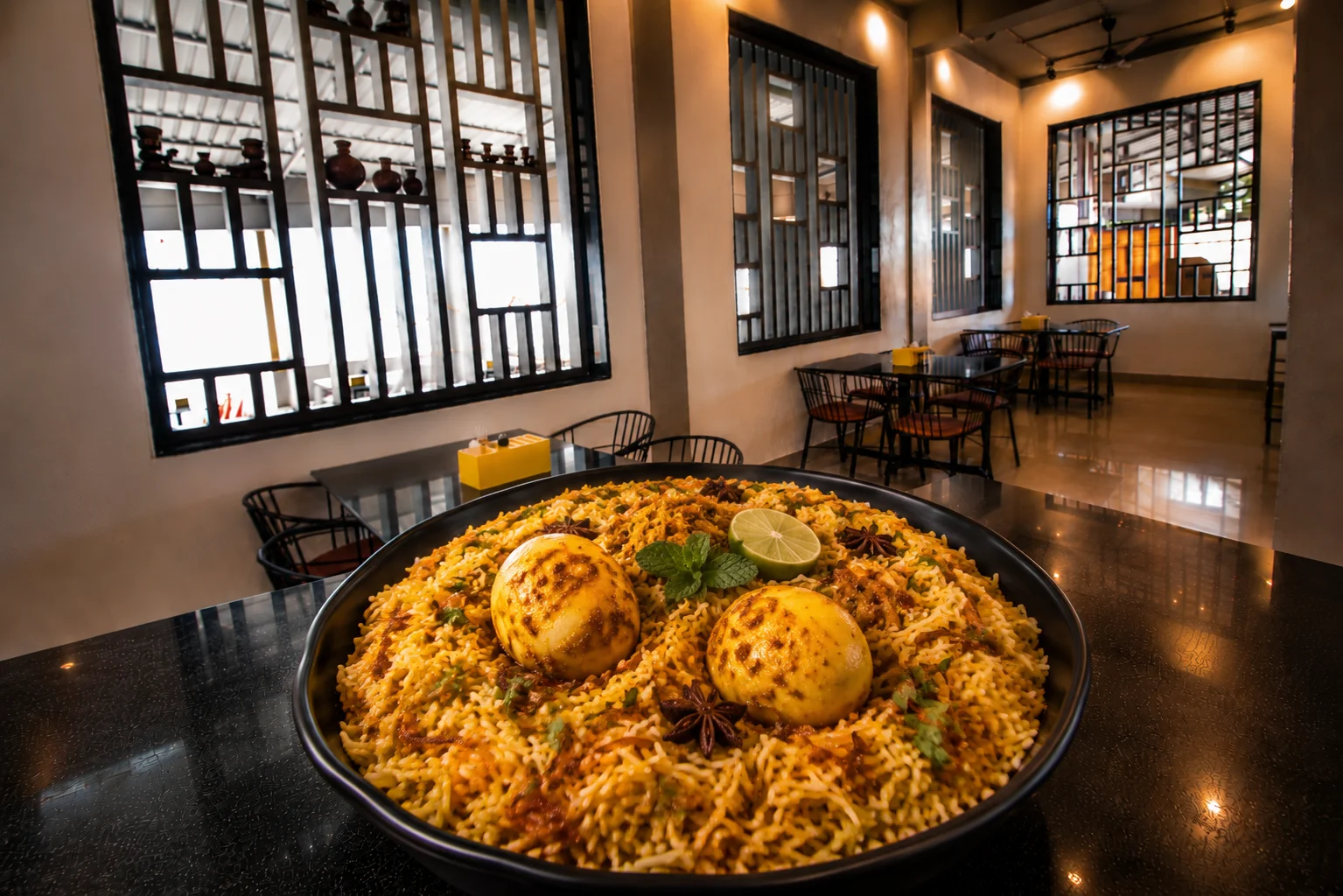 Egg Biryani - Non-Veg dish at The Farmer's Kitchen Shirwal